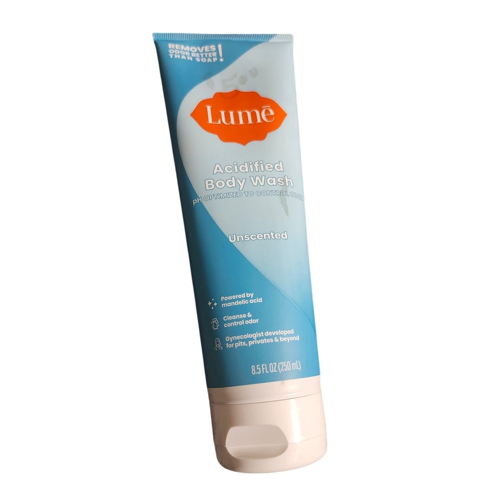 Lume Acidified Body Wash Unscented 8.5oz pH Optimized Mandelic Acid Odor Control